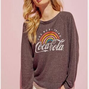 Coca-Cola With Wildfox Rainbow On Gray Sweatshirt New Women's XS